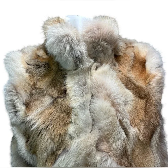 Rare Michael Kors Pieced Coyote Patchwork Vest Genuine Fur Cream Gold Beige Sz M - Picture 2 of 16